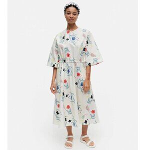 Marimekko Fiaali Herbaario Cotton Poplin Floral Dress Size 34/4